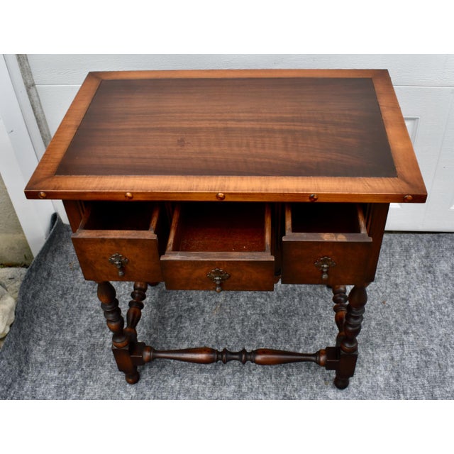 Antique Walnut Table William and Mary Style Accent Side 3 Drawers For Sale - Image 10 of 16