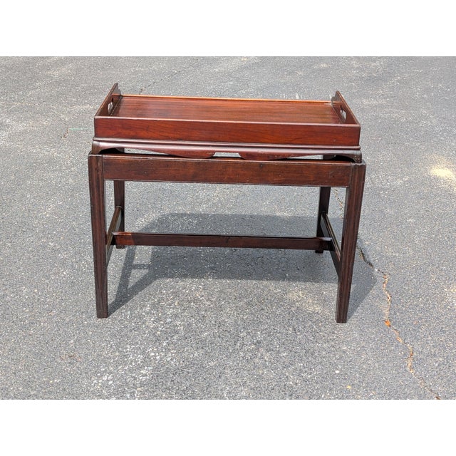 Late 19th Century English Mahogany Butler’s Tray Top Table For Sale - Image 4 of 12