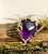 Early 21st Century Art Deco–Inspired Amethyst & Peridot Cocktail Ring in Sterling Silver With Vermeil Accents, Size 7 For Sale - Image 5 of 6