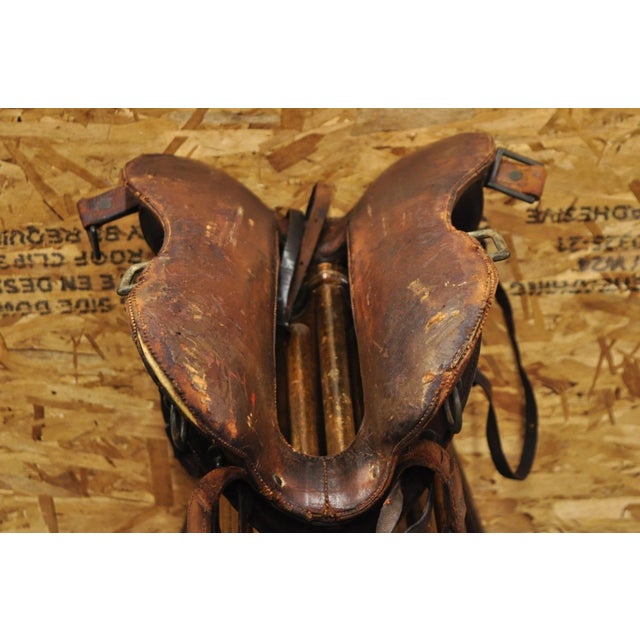 Antique McClellan Brown Leather 12 Inch Wwi Calvary Horse Saddle, Circa 1900 For Sale - Image 18 of 18