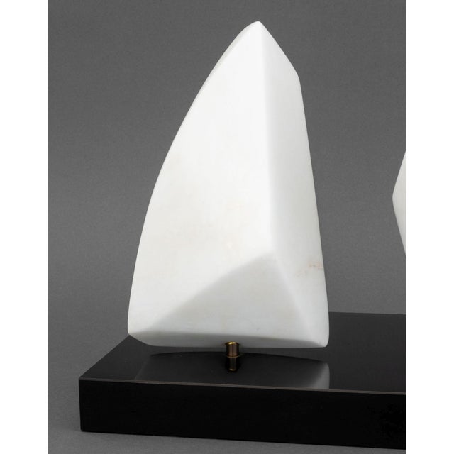 1980s Modernist Abstract White Marble Sculpture, 1986 For Sale - Image 5 of 9