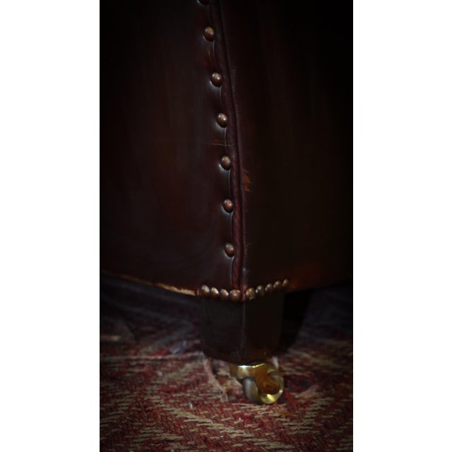 Animal Skin 2-Seater Sofa in Burgundy Leather and Velvet from George Smith, 2010s For Sale - Image 7 of 18