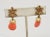 1960s Vintage 1960s Signed Trifari Asian Style Faux-Coral Drop Clip Earrings- 2 Pieces For Sale - Image 5 of 9