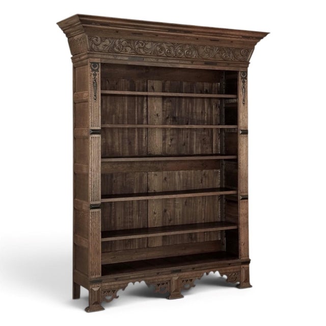 Renaissance 19th Century Dutch Renaissance Open Bookcase For Sale - Image 3 of 18