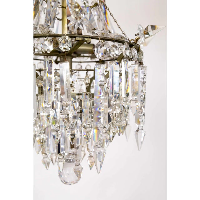 Early 20th Century Cut Crystal Spear Empire Chandelier For Sale - Image 11 of 12