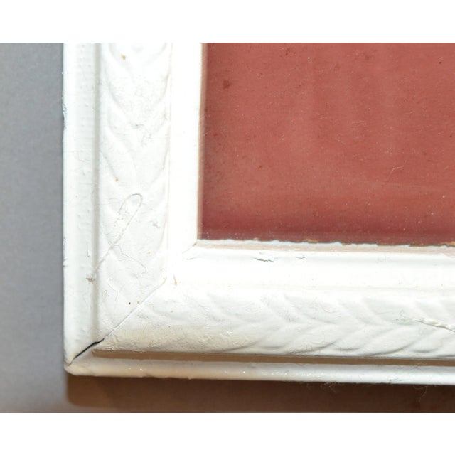 Brick Red Bernard Watercolor Columbian Woman Carries Fruit Basket Folk Art Ornated Frame For Sale - Image 8 of 13