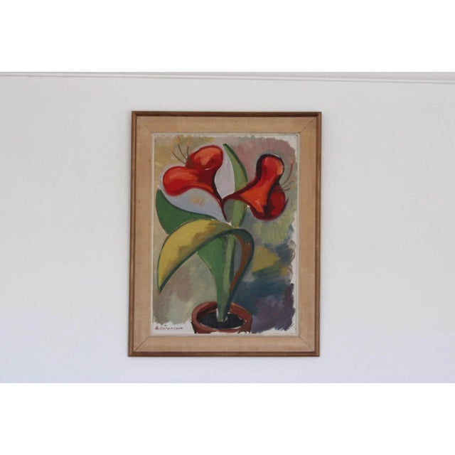 Bror Göransson, Asian Lily, 1960s, Oil on Panel, Framed For Sale - Image 15 of 15