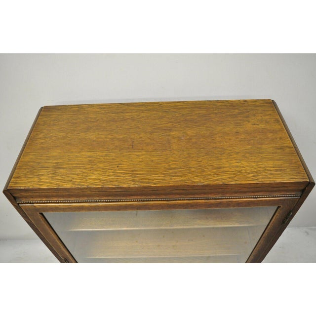 Mission Arts Crafts Oak Wood Single Glass Door Small Bookcase Display Cabinet Chairish