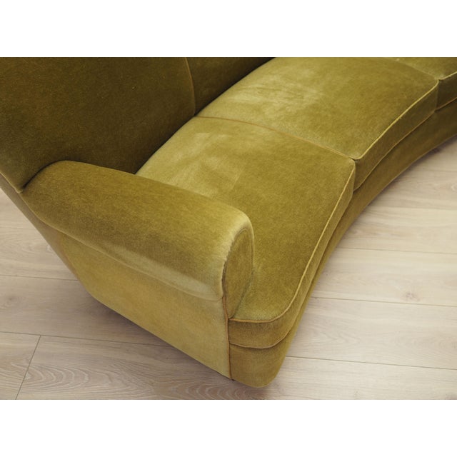 Wood Vintage Danish Sofa in Green Velour, 1960s For Sale - Image 7 of 17