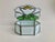 Vintage Stained Glass & Clear Glass Lidded Floral Box For Sale - Image 9 of 13
