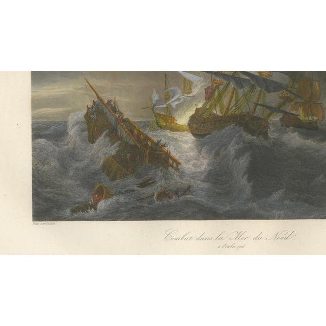 After Théodore Gudin, Battle in the North Sea at Calais, 1845, Engraving For Sale - Image 10 of 12