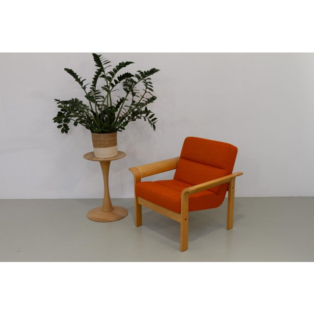 Danish Orange Oak Botium Lounge Chair from Magnus Olesen, 1970s For Sale - Image 9 of 18
