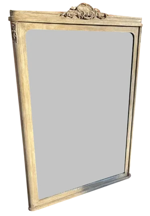 Large 19th Century French Carved Wood Painted Mirror