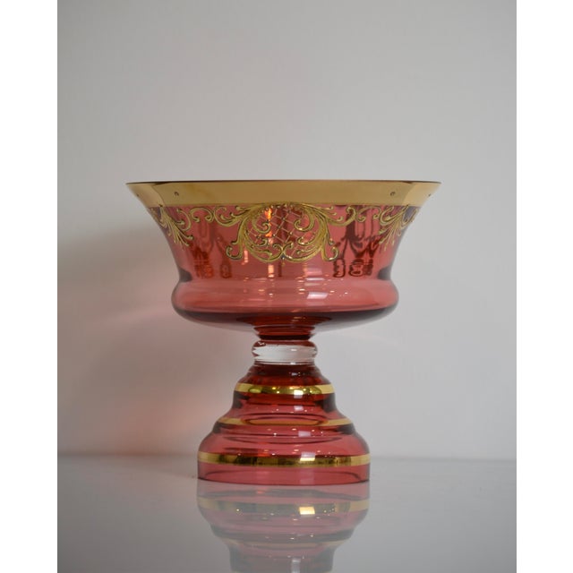 Bohemian Handpainted Art Glass Bowl, 1960s For Sale - Image 6 of 7