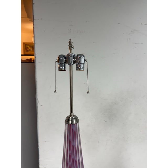 Italian DWM Maloos Custom Design Opalescent Murano Table Lamps, Pair For Sale - Image 3 of 12