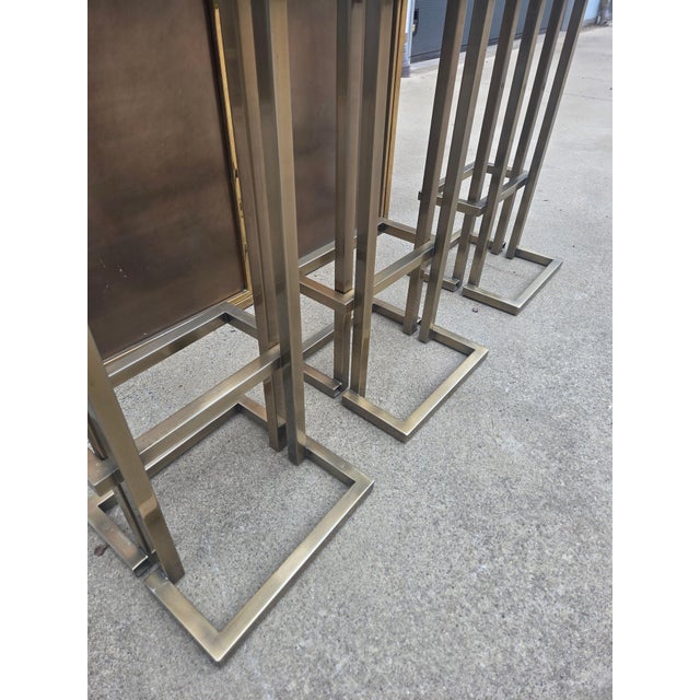 Vintage Brass Modular Bar with Bar Stools from Maison Jansen, 1970, Set of 5 For Sale - Image 11 of 12