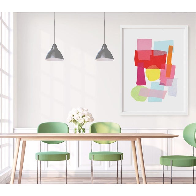 "Birthday Cake" by Liz Roache (pink, turquoise, red, yellow, green, orange) This Modern, Mid Century, Contemporary Fine...