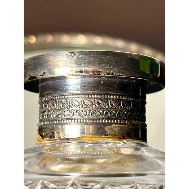 Pointed Diamond Crystal Carafe with Silver Neck from Baccarat For Sale - Image 12 of 18