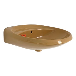 Vintage Mustard Round Sink from Keramag Keravit, 1980s For Sale