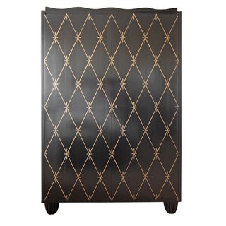 Barbara Barry Harlequin Wood Black Armoir For Sale