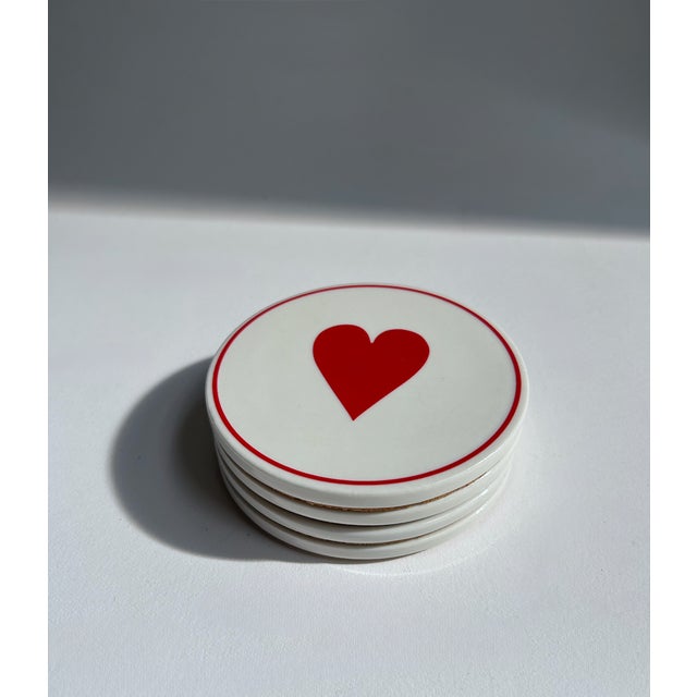 Vintage Modern "Ace" Ceramic Coasters, Set of 4 For Sale - Image 11 of 17