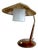 Vintage Desk Lamp in Sisal and Wood from Temde, 1960s For Sale