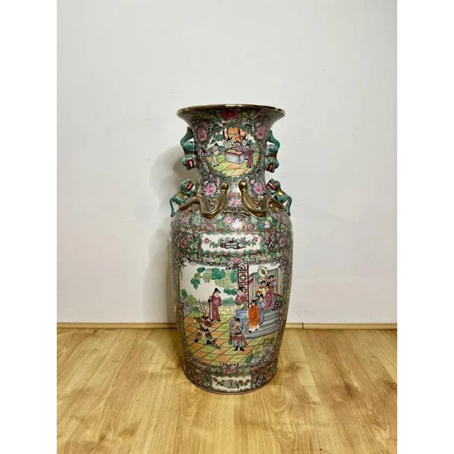 Large Chinese Floor Standing Vases, 1920s, Set of 2 For Sale - Image 4 of 9