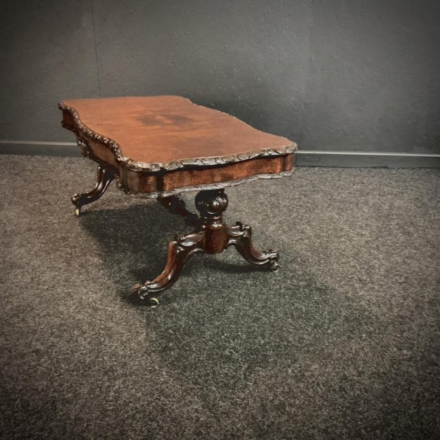 Victorian Burr Walnut Coffee Table, 1865 For Sale - Image 3 of 8