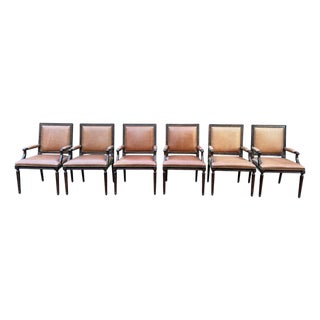 New Lauren Ralph Lauren Leather Dining Chairs - A Set of 6 For Sale