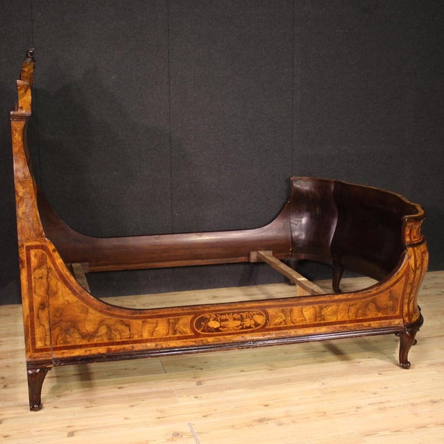 Brown Vintage Lombard Double Bed, 1950 For Sale - Image 8 of 13