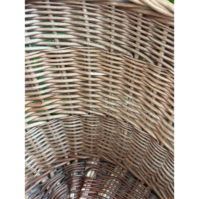 Vintage Woven Wicker Laundry Basket For Sale - Image 12 of 12