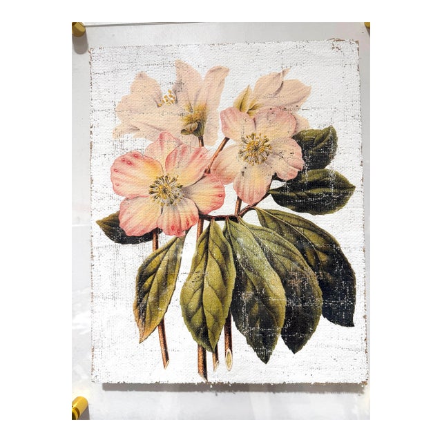Pink and Cream Flowers - Hand Textured Pink Flowers For Sale