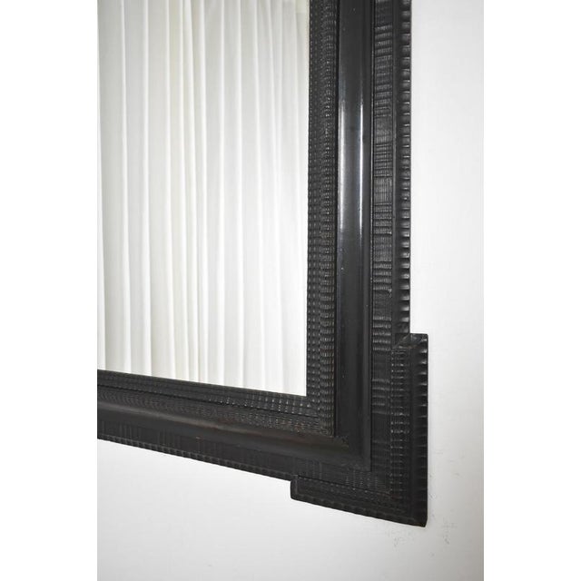 Carved Ebonised Wooden Mirror For Sale - Image 5 of 6