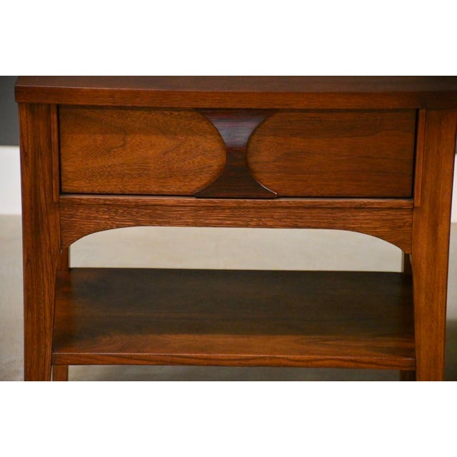 Wood 1960s Refinished Walnut and Rosewood King Nightstands by Kent Coffey Perspecta - A Pair For Sale - Image 7 of 10