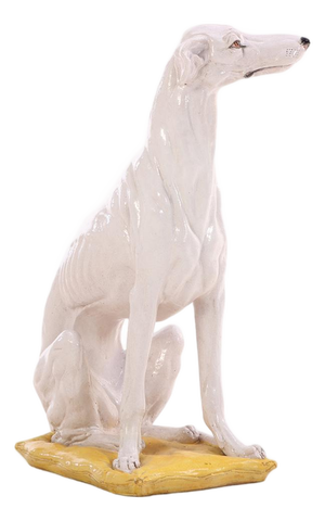 Italian Majolica Statue of a Borsoi Dog, C. 1950