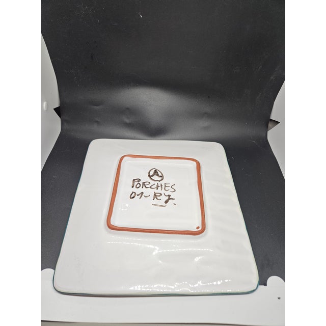 Shabby Chic Vintage Handpainted Italian Platter/Dish For Sale - Image 3 of 3