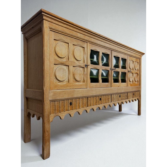 Mid-Century Modern Large Danish Sideboard in Oak by Henning Kjærnulf, 1960s For Sale - Image 3 of 12