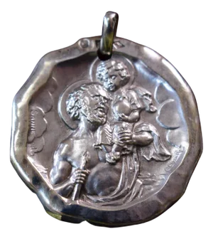 Saint Christopher Silver Medal Pendant by C.Charl, 1930s