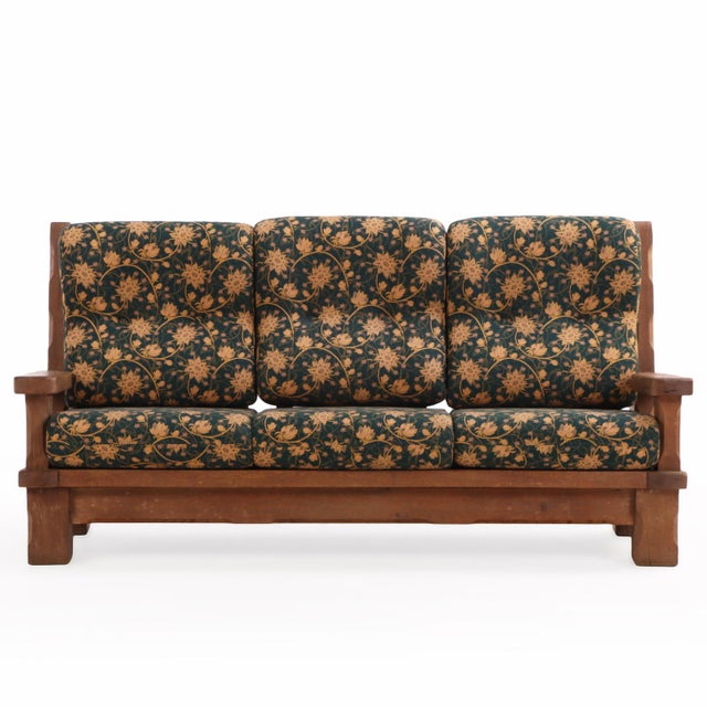 Brutalist A French Heavy Oak Brutalist Style Open Arm Sofa Frame, C. 1960. For Sale - Image 3 of 8