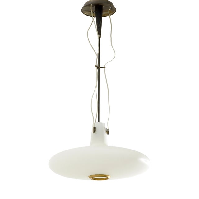 Glass and Brass Pendant by Bruno Chiarini, 1950s For Sale