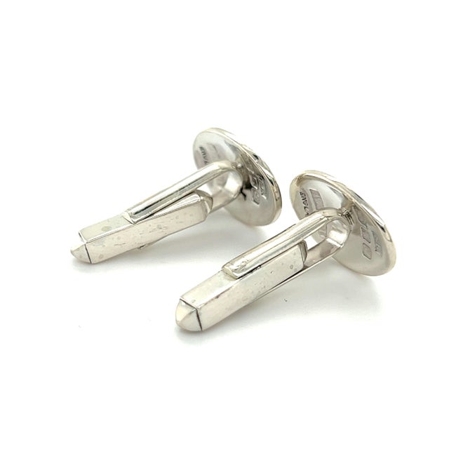 1990s Bulgari Bvlgari Estate Engraveable Mens Cufflinks Sterling Silver, A Pair For Sale In New York - Image 6 of 7