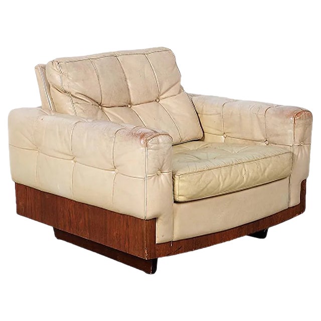 Vintage Rosewood & Leather Club Chair For Sale