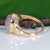 5.8Ct Rainbow Moonstone Cabochon Ring With Earth-Mined Diamonds: Solid 14k Gold, Size 6.75 For Sale - Image 9 of 9