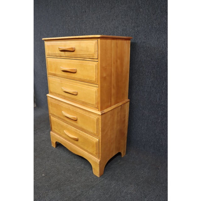 Late 20th Century Cushman Rock Maple Chest of Drawers For Sale - Image 5 of 10