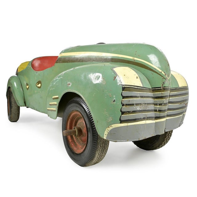 Metal Vintage Children's Car, 1940s For Sale - Image 7 of 11