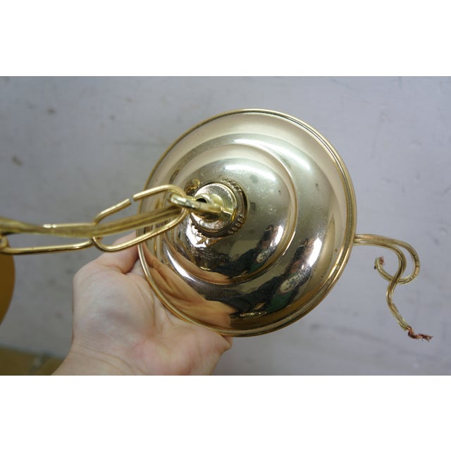 Vintage Brass 6 Arm Hollywood Regency Geometric Chandelier Pendant Light 24" For Sale - Image 18 of 18