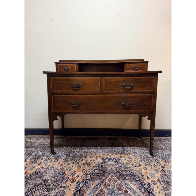 Brown Edwardian Mahogany Dressing Table on Castors For Sale - Image 8 of 8