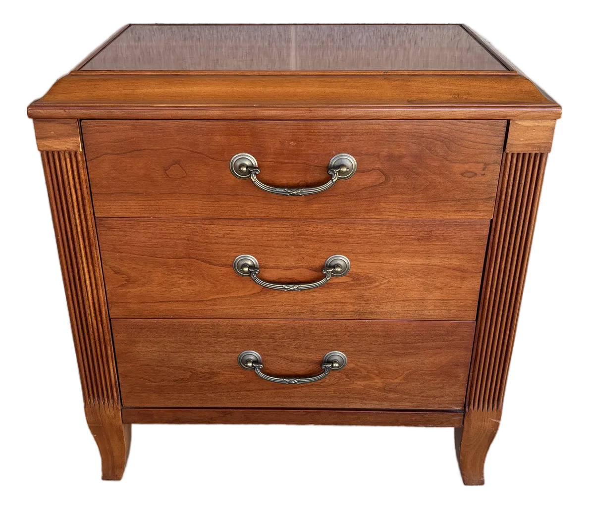 B) Ethan Allen Maison French Country Style 3 Drawer Cherry