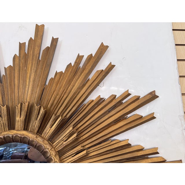 Large French Gilt Starburst or Sunburst Mirror (Diameter 45 1/2) For Sale - Image 9 of 9