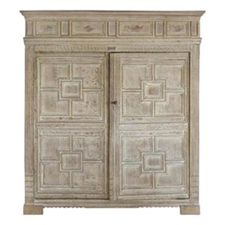 18th Century Painted Dutch Kas With Original Hardware and Lined Interiors For Sale